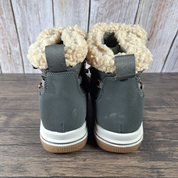 Clarks Breeze Glacier Faux Shearling Ankle Boots Women's Sz 5.5 M Dark Olive - Picture 4 of 9